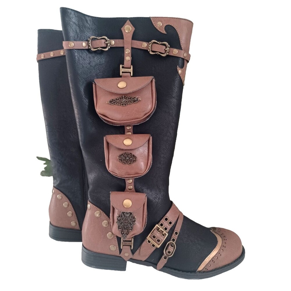 Ellie Steampunk Womens Boots Sz 10 NWOT Retro